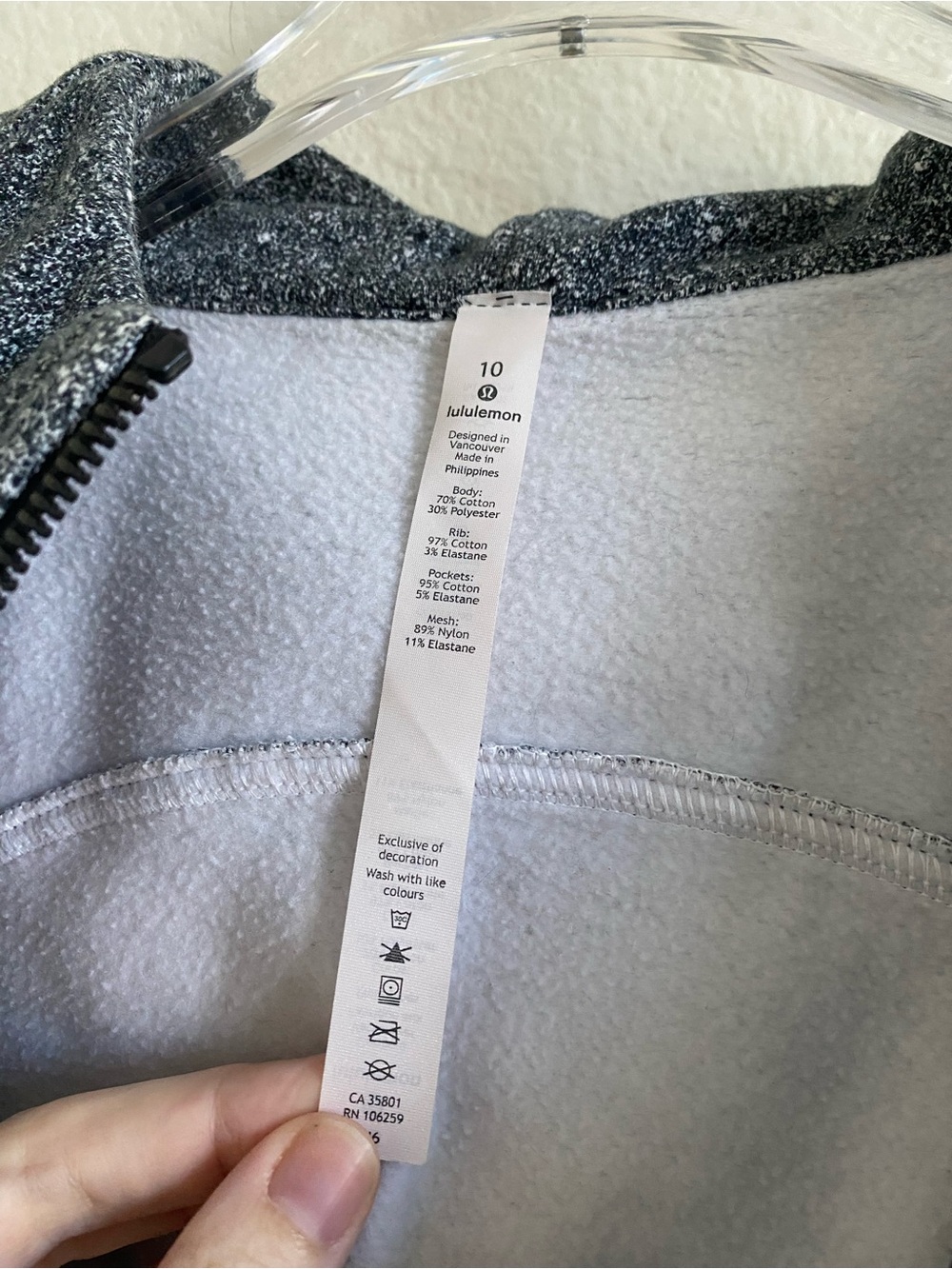 Lululemon Scuba Hoodie Luminesce Splatter White Black - Picture 6 of 7